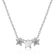 Gümüş Üç Yıldız Kolye