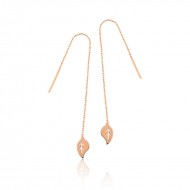 Gümüş Zincir Yaprak Küpe