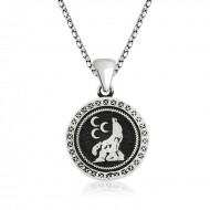 Gümüş Üç Hilal Kurt Kolye Gümüş Üç Hilal Kurt Kolye