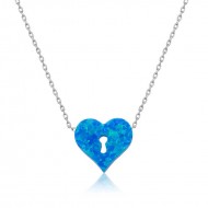 Gümüş Kilitli Kalp Bayan Kolye Gümüş Kilitli Kalp Bayan Kolye