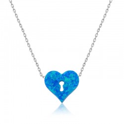 Gümüş Kilitli Kalp Bayan Kolye Gümüş Kilitli Kalp Bayan Kolye