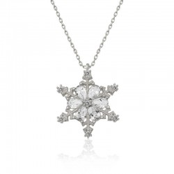 ​Gümüş Kar Çiçeği Bayan Kolye