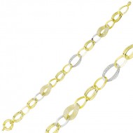 Gümüş İki Renkli Taşlı  Hallow Bileklik Gümüş İki Renkli Taşlı  Hallow Bileklik