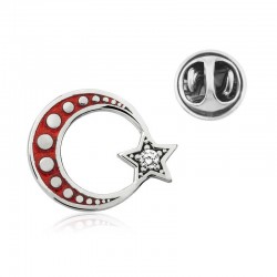 Gümüş Ay Yıldız Rozet Gümüş Ay Yıldız Rozet