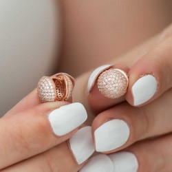 Gümüş Çift Taraflı Taşlı Bayan Küpe Gümüş Çift Taraflı Taşlı Bayan Küpe