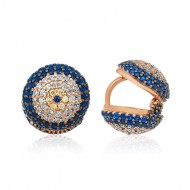 Gümüş Çift Taraflı Nazarlı Bayan Küpe Gümüş Çift Taraflı Nazarlı Bayan Küpe