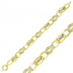 ​Gümüş İki Renkli Taşlı  Hallow Bileklik