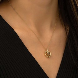 Gümüş Gold Kalp 100 Dilde Seni Seviyorum Kolye Gümüş Gold Kalp 100 Dilde Seni Seviyorum Kolye