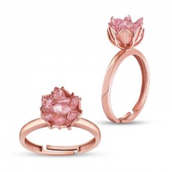 Gümüş Rose Pembe Lotus Çiçeği Yüzük Gümüş Rose Pembe Lotus Çiçeği Yüzük