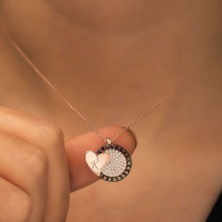 Gümüş Rose Kalbe Giden Kalp Kolye Gümüş Rose Kalbe Giden Kalp Kolye