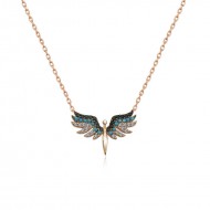 Gümüş Rose Mikail Meleği Bayan Kolye Gümüş Rose Mikail Meleği Bayan Kolye