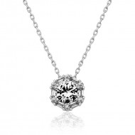 Gümüş Buz Beyazı Baget Taşlı Bayan Kolye Gümüş Buz Beyazı Baget Taşlı Bayan Kolye