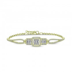 Gümüş Gold Baget Bayan Bileklik Gümüş Gold Baget Bayan Bileklik