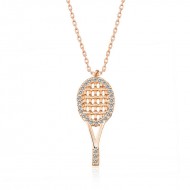 Gümüş Rose Tenis Raketi Bayan Kolye Gümüş Rose Tenis Raketi Bayan Kolye