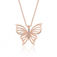 Gümüş Rose Bahar Kelebeği Bayan Kolye Gümüş Rose Bahar Kelebeği Bayan Kolye