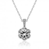 Gümüş Buz Beyazı Baget Taşlı Bayan Kolye Gümüş Buz Beyazı Baget Taşlı Bayan Kolye