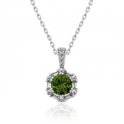 Gümüş Ceviz Yeşili Baget Taşlı Bayan Kolye Gümüş Ceviz Yeşili Baget Taşlı Bayan Kolye