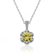 Gümüş Buğday Sarısı Baget Taşlı Bayan Kolye Gümüş Buğday Sarısı Baget Taşlı Bayan Kolye