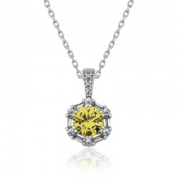 Gümüş Buğday Sarısı Baget Taşlı Bayan Kolye Gümüş Buğday Sarısı Baget Taşlı Bayan Kolye