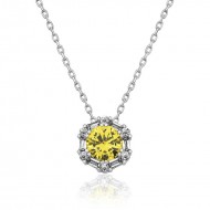 Gümüş Buğday Sarısı Baget Taşlı Bayan Kolye Gümüş Buğday Sarısı Baget Taşlı Bayan Kolye