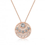 Gümüş Rose Etnik Desenli Rose Bayan Kolye Gümüş Rose Etnik Desenli Rose Bayan Kolye