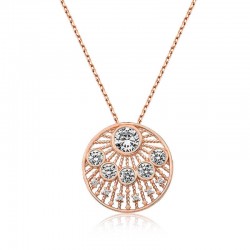 Gümüş Rose Etnik Desenli Rose Bayan Kolye Gümüş Rose Etnik Desenli Rose Bayan Kolye