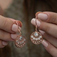 Gümüş Rose Etnik Desenli Bayan Küpe Gümüş Rose Etnik Desenli Bayan Küpe