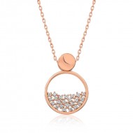 Gümüş Rose Çiğ Damlası Bayan Kolye Gümüş Rose Çiğ Damlası Bayan Kolye