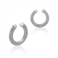 Gümüş Taşlı Halka Kıkırdak Küpe Gümüş Taşlı Halka Kıkırdak Küpe