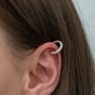 Gümüş Rose Taşlı Halka Kıkırdak Küpe Gümüş Rose Taşlı Halka Kıkırdak Küpe