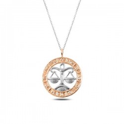 Gümüş Rose Terazi Burcu Kolye Gümüş Rose Terazi Burcu Kolye