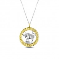 Gümüş Gold Boğa Burcu Kolye Gümüş Gold Boğa Burcu Kolye