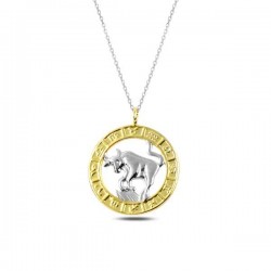 Gümüş Gold Boğa Burcu Kolye Gümüş Gold Boğa Burcu Kolye