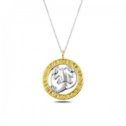Gümüş Gold Yengeç Burcu Kolye
