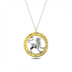 Gümüş Gold Aslan Burcu Kolye Gümüş Gold Aslan Burcu Kolye