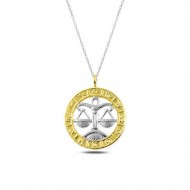 Gümüş Gold Terazi Burcu Kolye Gümüş Gold Terazi Burcu Kolye