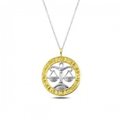 Gümüş Gold Terazi Burcu Kolye Gümüş Gold Terazi Burcu Kolye