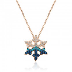 Gümüş Rose Kar Tanesi Bayan Kolye Gümüş Rose Kar Tanesi Bayan Kolye