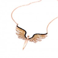 Gümüş Rose Mikail Meleği Bayan Kolye Gümüş Rose Mikail Meleği Bayan Kolye