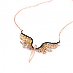 Gümüş Rose Mikail Meleği Bayan Kolye Gümüş Rose Mikail Meleği Bayan Kolye