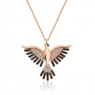 Gümüş Rose Zümrüd-ü Anka Kuşu Bayan Kolye Gümüş Rose Zümrüd-ü Anka Kuşu Bayan Kolye