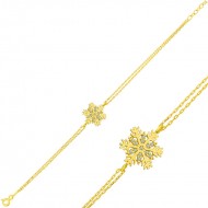 Gümüş Gold Kar Tanesi Bayan Bileklik Gümüş Gold Kar Tanesi Bayan Bileklik