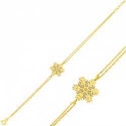 Gümüş Gold Kar Tanesi Bayan Bileklik Gümüş Gold Kar Tanesi Bayan Bileklik