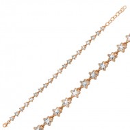 Gümüş Rose Beyaz Yıldız Bayan Bileklik Gümüş Rose Beyaz Yıldız Bayan Bileklik