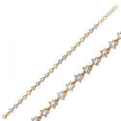 Gümüş Rose Beyaz Yıldız Bayan Bileklik Gümüş Rose Beyaz Yıldız Bayan Bileklik