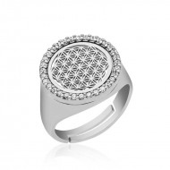 Gümüş Oval Yaşam Çiçeği Yüzük Gümüş Oval Yaşam Çiçeği Yüzük