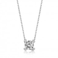 Gümüş Kalpli Tek Taş Bayan Kolye Gümüş Kalpli Tek Taş Bayan Kolye