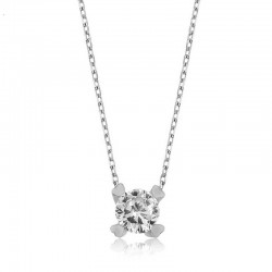 Gümüş Kalpli Tek Taş Bayan Kolye Gümüş Kalpli Tek Taş Bayan Kolye