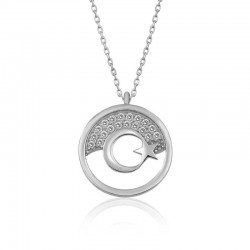 Gümüş Ay Yıldız Bayan Kolye Gümüş Ay Yıldız Bayan Kolye