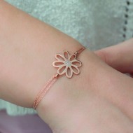 Gümüş Rose Çiçek Bayan Bileklik Gümüş Rose Çiçek Bayan Bileklik